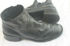 Etienne Aigner SZ 9.5 M Blk Soft Leather Zip Ankle Fashion Boots Bootie VTG - £15.77 GBP