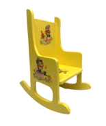 Vintage Large Doll Rocking Chair Furniture Yellow Nursery Rhyme Decals - €42,23 EUR