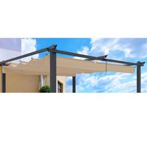 13x10 Khaki Replacement Canopy for Retractable Pergola - $123.99