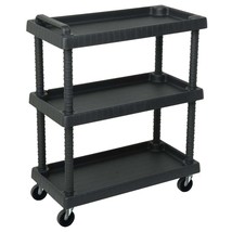 3-Tier Workshop Tool Trolley Black 75x37.5x92 cm PP - $79.27