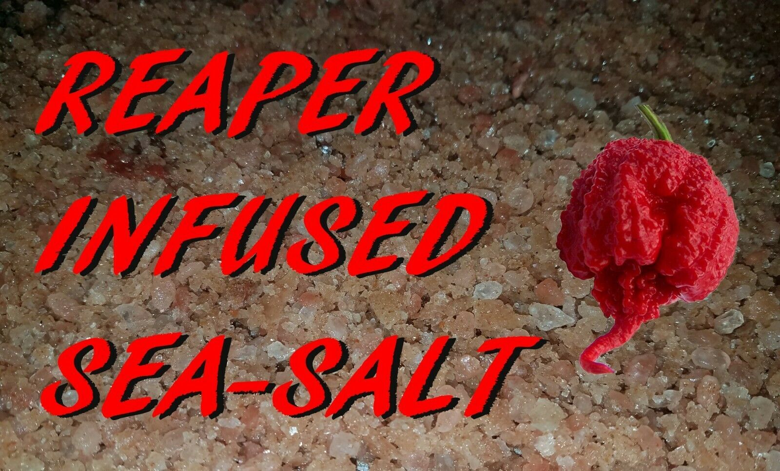 CAROLINA REAPER triple infused Sea Salt. Devilishly hot and devastating! CAUTION - $6.50 - $70.00