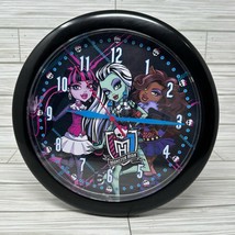 Monster High Wall Clock Round Mechanical Hands 2014 Frankie Stein Dragulara - £11.88 GBP