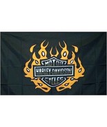 Harley Davidson Orange Flame 3x5 Ft Motorcycle Flag Banner Garage Man Cave - $24.63 CAD