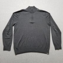 Eddie Bower Sweater Mens Large Gray Long Sleeve Pullover Mock Neck Zip - $427.82 MXN