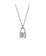 Personalized Engraved Initial Lock Pendant Necklace  - £3.90 GBP
