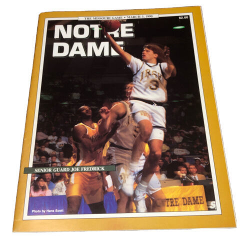 Notre Dame “The Missouri Game” March 3, 1990 “Joe Fredrick” Cover Program - $32.43