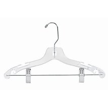 Only Hangers Children&#39;s Clear Plastic Suit Hanger w/Clips - 14&quot; (100) - £32.79 GBP+