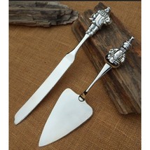 Wallace 2 Pc Pie Cake Server Set Silversmith Christmas Santa Snowman Fla... - $55.36 CAD