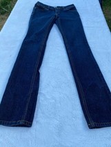 So Girls Flared Jeans Blue Stretch Low Rise Dark Wash Pockets Denim 1 - $5.93