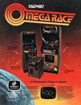 Omega Race Arcade FLYER Upright Video Game Original UNUSED Space Age 1981 - £31.34 GBP