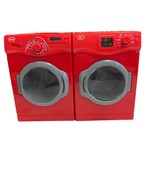 My Life Red Washer and Dryer Set see Through Doors Open Moveable Knobs - $19.43