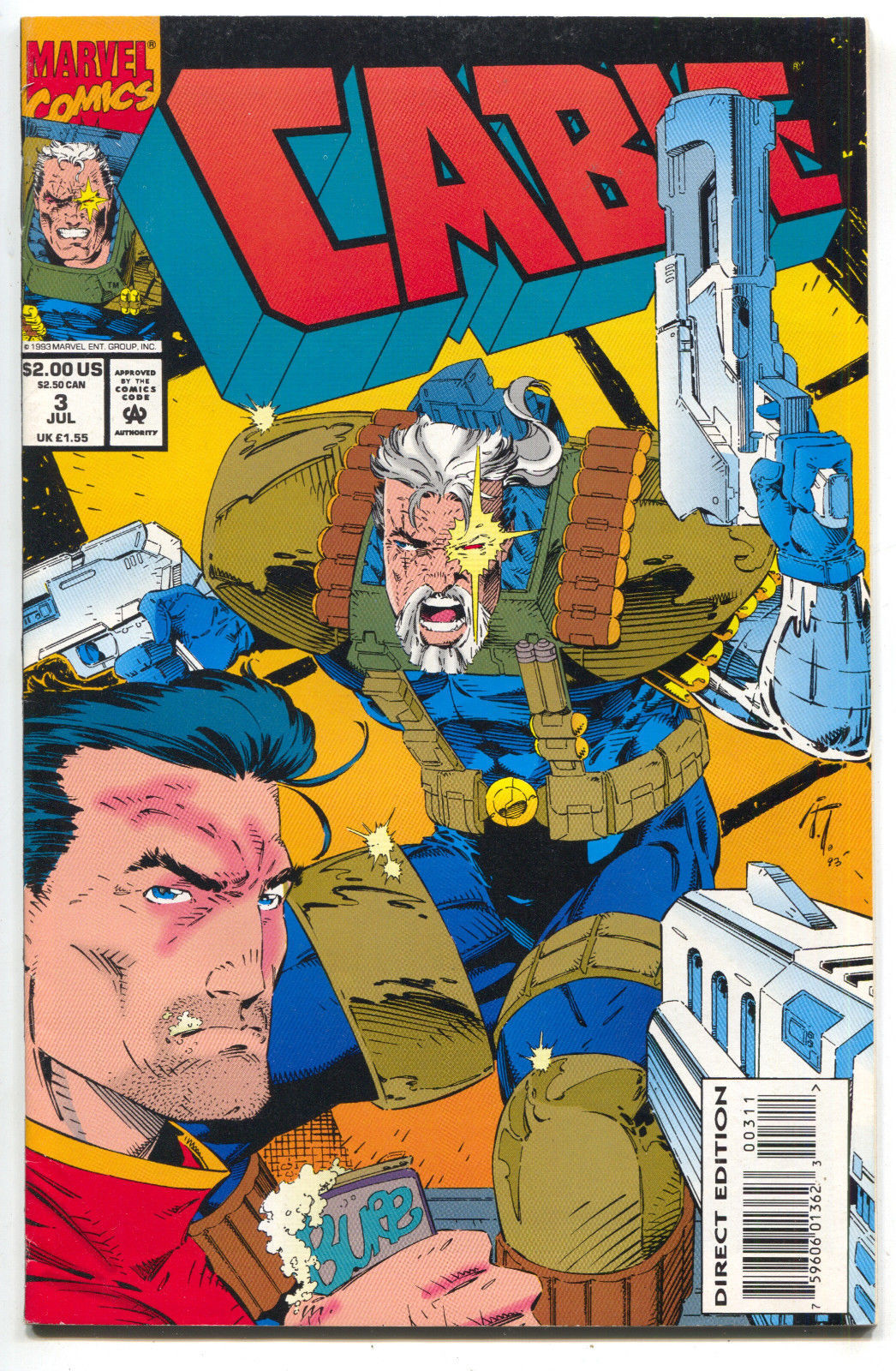 Cable 3 1st Series Marvel 1993 VF 1st Weasel Deadpool - $3.59