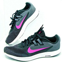 Nike Womens Downshifter 9 Running Shoes Black Gary Pink Swoosh Size 9.5 - £21.50 GBP