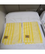 Vintage Banana Club Beach Towels Yellow White Striped Lot of 2 NOS 24x60 - $1,185.87 MXN