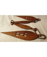 Vintage African tribal ceremonial carved wooden dance paddles with woode... - $3,769.82 MXN