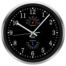 HITO 12 Inch Silent Wall Clock Battery Operated Non Ticking Glass Cover ... - £35.13 GBP