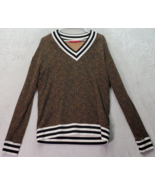 Philanthropy Sweater Womens Small Brown Leopard Print Cotton Long Sleeve... - £18.94 GBP