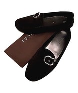 Authentic Gucci Black Women&#39;s Suede Interlocking loafer  370616/ SZ37 - £177.78 GBP