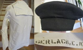 named vintage US Navy &quot;CRACKER JACK&quot; jacket hat 1940&#39;s WW2 WWII uniform - £73.51 GBP