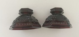 Cape Cod Collection Avon Ruby Red Candle Holders Taper Piller Set of Two 1876 - £17.76 GBP