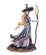 Amy Brown Fantasy Halloween Bewitching Autumn Witch With Broomstick Figu... - $1,540.93 MXN