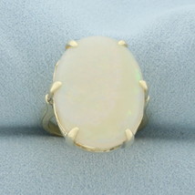 12ct Opal Solitaire Statement Ring in 14k Yellow Gold - £1,082.32 GBP