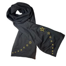 Jenni Black Rectangular Scarf with Gold Stars New - £9.10 GBP