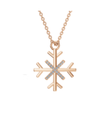 14k Gold Snowflake Necklace, Winter Necklace, Diamond Snowflake Pendant - £1,083.97 GBP+