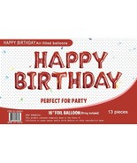 16&quot; Red Foil Balloons Happy Birthday Banner Decoration Events Party - $21.22 CAD