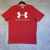 Under Armour T Shirt Mens Medium Red Short Sleeve Logo Crewneck - £9.88 GBP