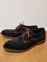 Donald Pliner Etie Black Suede White Stitching Oxford Lace Up Shoes Mens Size 9 - £39.51 GBP