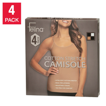 Felina Women&#39;s Camisole, 4-pack Cotton Stretch Adjustable Straps Tag Free - $19.99