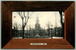 Faux Wood Frame Independence Hall Philadelphia PA Rotograph DB Postcard D14 - £3.32 GBP