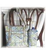 Longaberger Blue Paisley Quilted Bag Bottle Cover - £47.77 GBP