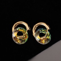 Transparent, Colored Geometric Earrings, Water Droplets, Fashion Crystal, Circul - $6.66