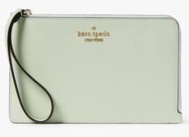 Kate Spade Staci Medium L-Zip Wristlet Olive Green Leather Wallet KG038 ... - £29.75 GBP