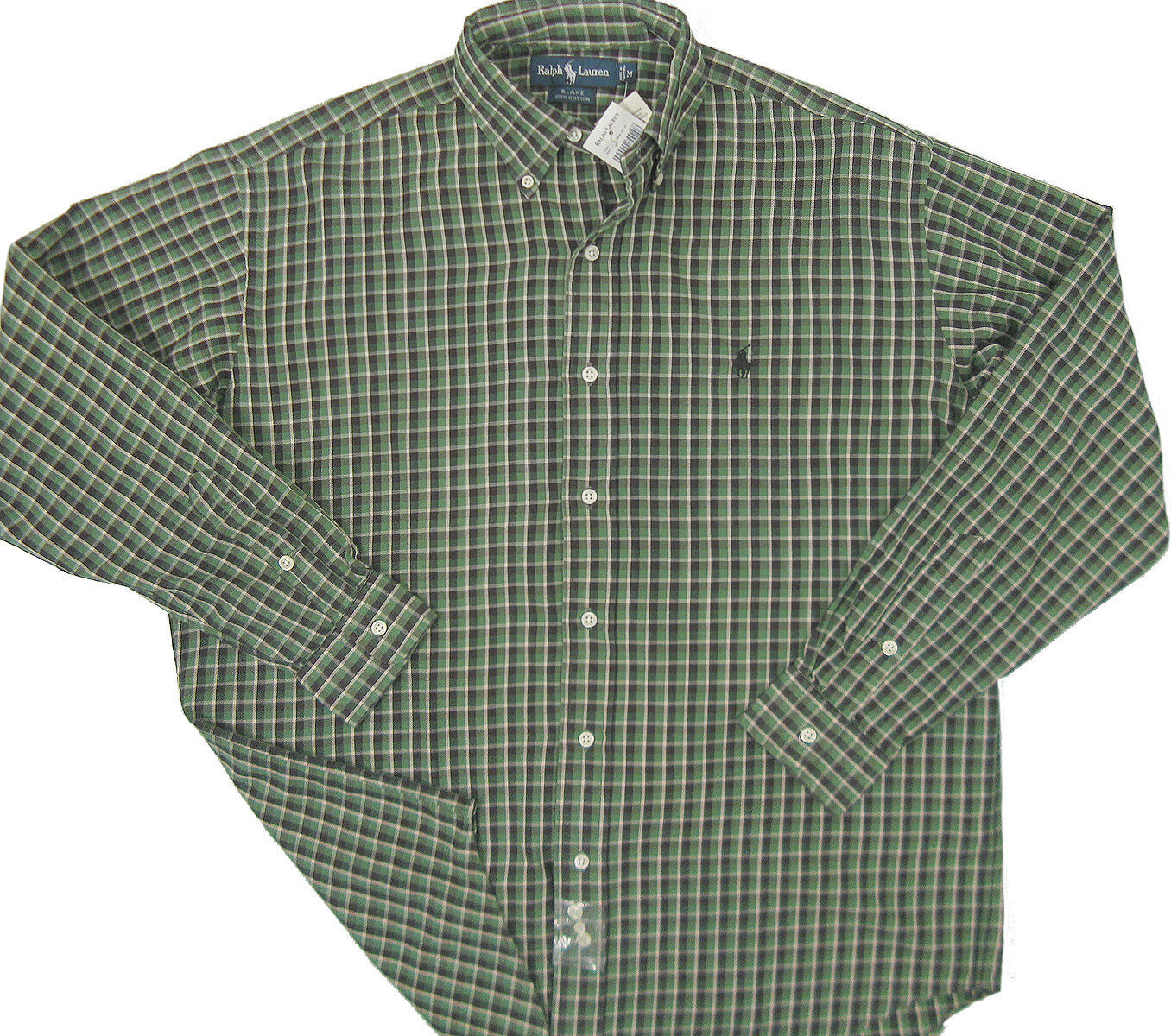 NEW Vintage Polo Ralph Lauren Blake Style Shirt! Med  Green Plaid  Heavi... - $44.99