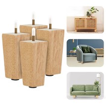 Yes4All 4.5 Inches Square Wood Furniture Legs Set of 4 - Wooden Replacement Feet - £28.85 GBP