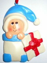 BABY&#39;S FIRST CHRISTMAS BLUE BOY IN BOX CHRISTMAS TREE ORNAMENT PRESENT GIFT - $9.87