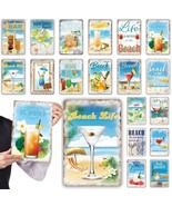 Summer Cocktail Vintage Metal Print, Retro Tin Sign Wall Art Beach House... - $18.56+