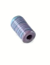 1 Pc 20mm Large Handmade Ceramic Tube Beads for Jewelry Making, Purple and Blue - £4.34 GBP