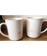 2 Corning Ware Corelle Forever Yours Mug Cup Pink Hearts Very Nice Set S... - $16.00 CAD