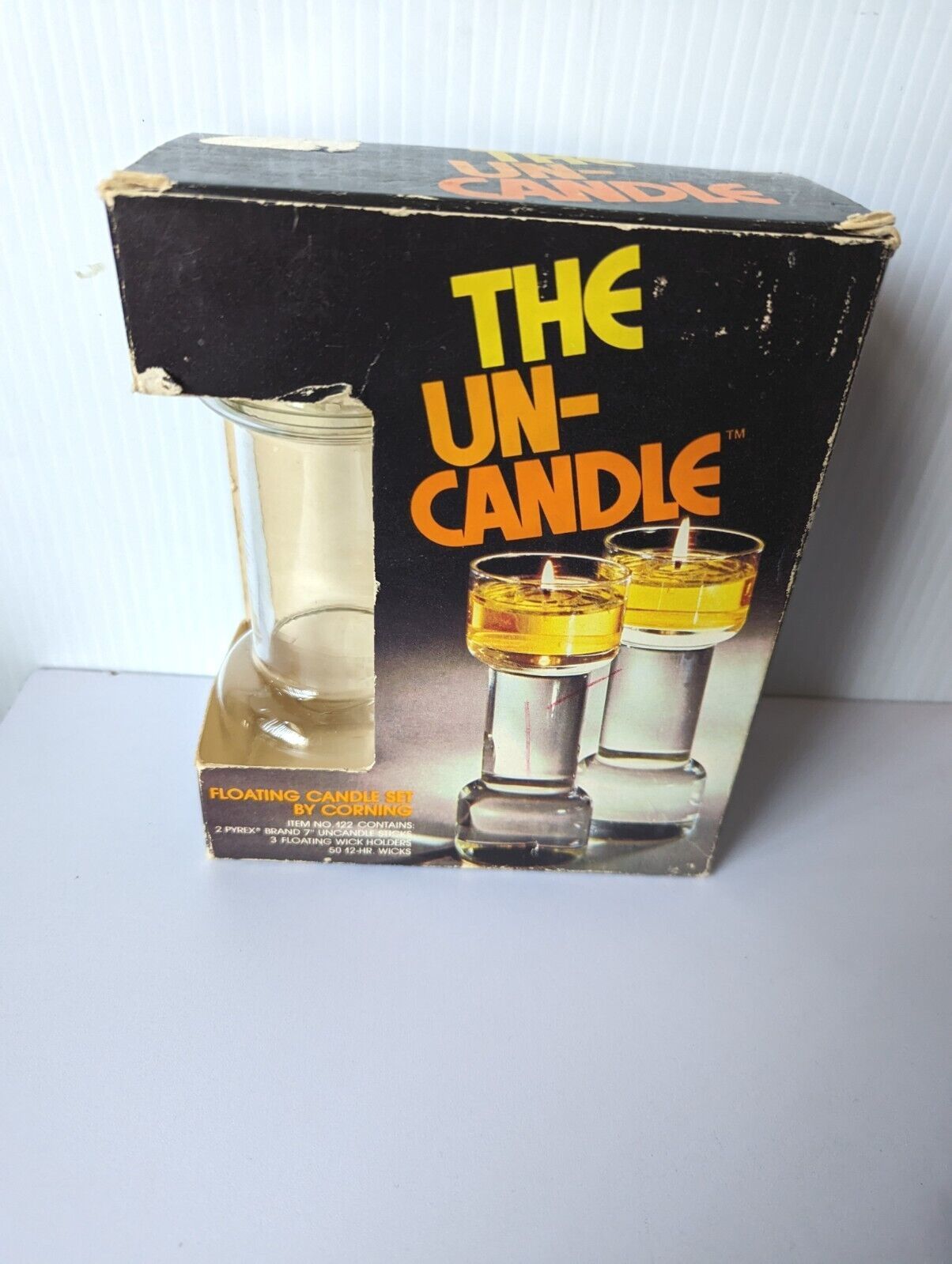 Vintage The Un-Candle Floating Candles Set by  Corning  Glass Pyrex  5" 122 New - $19.98
