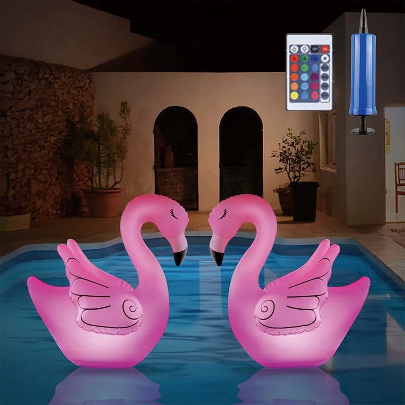 2pcs Floating Pool Lights Flamingo Solar Pool Lights Remote Inflatable Waterproo - £222.03 GBP