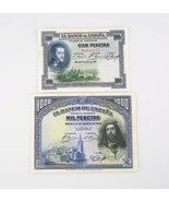 1925-1928 Spain 100 1000 Pesetas Banknotes Lot VF Banco De Espana Very F... - $1,756.58 MXN