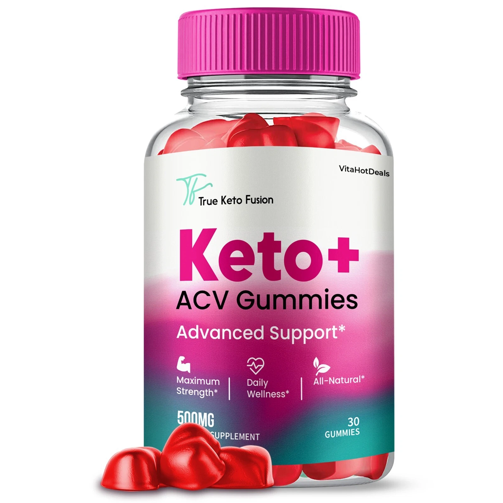 Keto Fusion + ACV Gummies | Max Strength Ketogenic Support (1 Pack) - $50.00 CAD