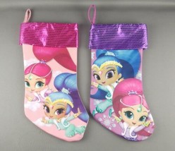 Felt Christmas Stockings Nickelodeon Shimmer and Shine 16&quot; Purple &amp; Pink  (Pair) - £11.70 GBP