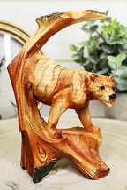 Rainforest Prowling Bengal Tiger Faux Wood Cutout Carving Resin Figurine 5&quot;Tall - £11.18 GBP