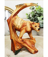 Rainforest Prowling Bengal Tiger Faux Wood Cutout Carving Resin Figurine... - £10.79 GBP