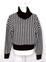 NEW Chunky Knit Houndstooth Turtleneck Crop Sweater RD Style Sz Medium NWT - £29.39 GBP